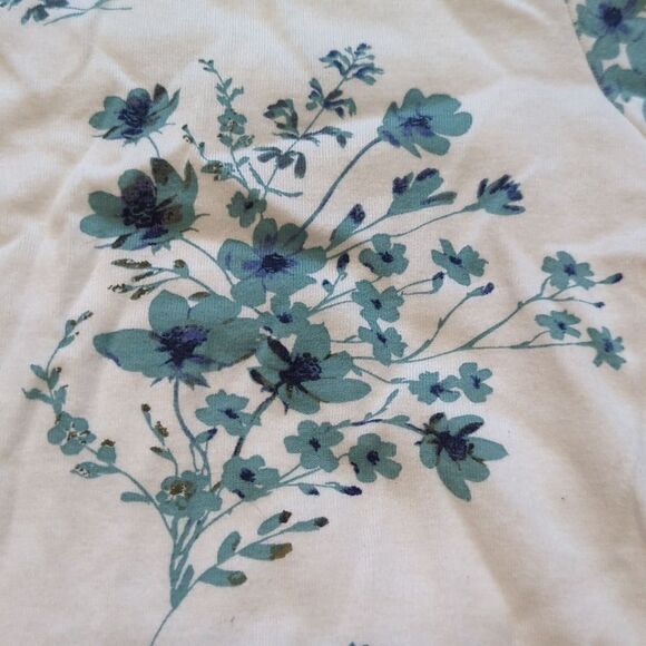 Women's Croft & Barrow white blouse with teal floral print size XXL - Picture 2 of 4
